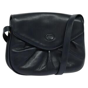 GUCCI Shoulder Bag Leather Navy